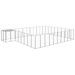 Berkfield Dog Kennel Silver 25.41 M2 Steel