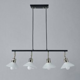 Litecraft Aya 4 Light Industrial Style Diner Pendant - Satin Nickel - thumbnail 4
