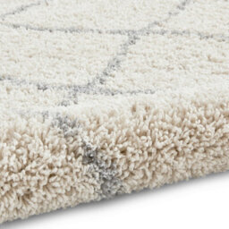Cream Grey Shaggy Rug, 45mm Thickness Stain-Resistant Geometric Rug, Modern Moroccan Rug For Dining Room-120Cm X 170Cm - thumbnail 5