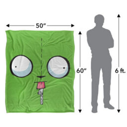 Invader Zim Silky Face Gir Supersoft Blanket Multicoloured (152Cm X 127Cm) - thumbnail 5