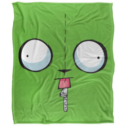 Invader Zim Silky Face Gir Supersoft Blanket Multicoloured (152Cm X 127Cm) - thumbnail 1