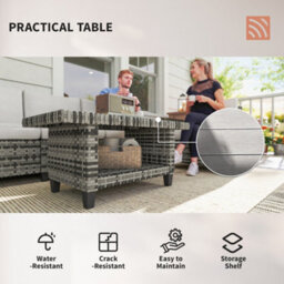 Wyld Haus Coneno 6-Piece Modular Rattan Outdoor Sofa Set Light Grey With White Cushions - thumbnail 9