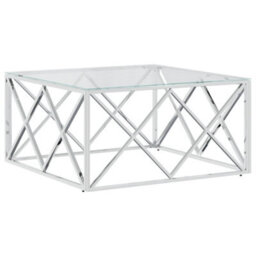 Walplus Coffee Table 80X80X40 Cm Stainless Steel And Glass - thumbnail 2