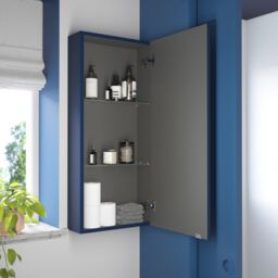 GoodHome Imandra Matt Blue Bathroom Single Wall Cabinet (H)90Cm (W)40Cm - thumbnail 4