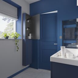 GoodHome Imandra Matt Blue Bathroom Single Wall Cabinet (H)90Cm (W)40Cm - thumbnail 5