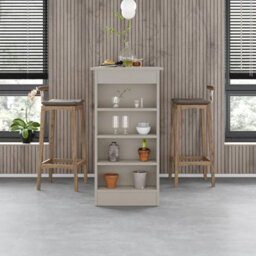 Decortie Swallow Modern 4-Tier Bar Kitchen Dining Table 117Cm 2 Seater Sandstone Storage Shelves H 102Cm - thumbnail 4