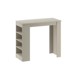 Decortie Swallow Modern 4-Tier Bar Kitchen Dining Table 117Cm 2 Seater Sandstone Storage Shelves H 102Cm - thumbnail 2