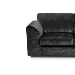 Furnishings For Less UK Crystal Crushed Velvet Fabric Fabric 3 Seater Sofa Black - Full Back - thumbnail 2