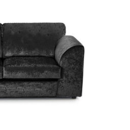 Furnishings For Less UK Crystal Crushed Velvet Fabric Fabric 3 Seater Sofa Black - Full Back - thumbnail 3