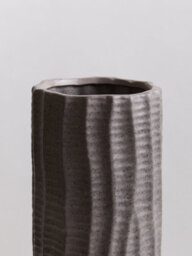 Orsina Textured Large Vase, Contemporary Design Flower Vase, Tiered Design Modern Vase For A Variety Of Decors - thumbnail 5