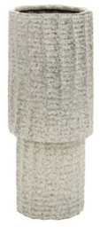 Orsina Textured Large Vase, Contemporary Design Flower Vase, Tiered Design Modern Vase For A Variety Of Decors