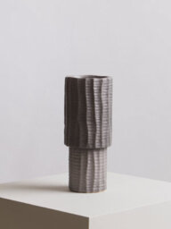 Orsina Textured Large Vase, Contemporary Design Flower Vase, Tiered Design Modern Vase For A Variety Of Decors - thumbnail 3