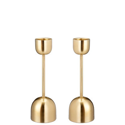Urbn-Living Urbnliving 25X2Cm Gold Metal Taper Candlestick Bell Candle Holder Stand Wedding Centrepiece Display - image 1
