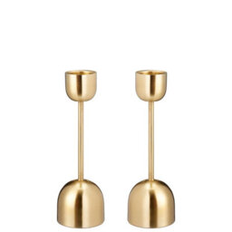 Urbn-Living Urbnliving 25X2Cm Gold Metal Taper Candlestick Bell Candle Holder Stand Wedding Centrepiece Display - thumbnail 1