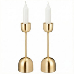 Urbn-Living Urbnliving 25X2Cm Gold Metal Taper Candlestick Bell Candle Holder Stand Wedding Centrepiece Display - thumbnail 5