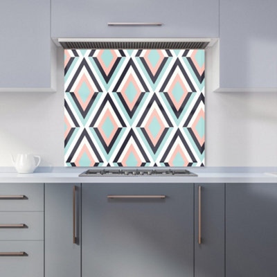 Warren Reed Designer Zig Zag Abstract Pattern Premium Glass Kitchen Splashback W600mm X H750mm - image 1