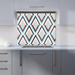 Warren Reed Designer Zig Zag Abstract Pattern Premium Glass Kitchen Splashback W600mm X H750mm - thumbnail 1