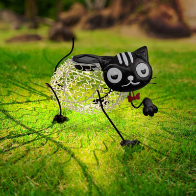 GloBrite Solar Cat Garden Light - Metal 3D Garden Decor - Waterproof Solar Garden Lights For Porch, Courtyard, Pathway, & Garden - image 1