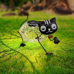 GloBrite Solar Cat Garden Light - Metal 3D Garden Decor - Waterproof  Solar Garden Lights For Porch, Courtyard, Pathway, & Garden - thumbnail 1