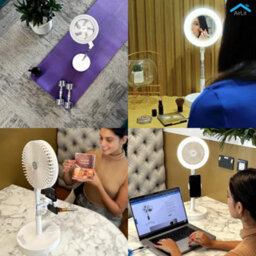 GeoSmartPro Vanity Mirror, Fan & Light - Portable & Smart With Adjustable Height - thumbnail 6