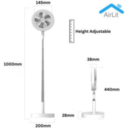 GeoSmartPro Vanity Mirror, Fan & Light - Portable & Smart With Adjustable Height - thumbnail 3