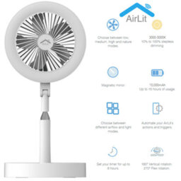 GeoSmartPro Vanity Mirror, Fan & Light - Portable & Smart With Adjustable Height - thumbnail 7
