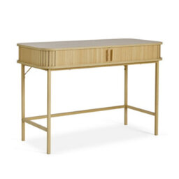 Vonhaus Computer Desk, Home Office Desk With Storage & Sliding Doors, Pc Table For Bedroom & Homeworking Workstation, Landos - thumbnail 1