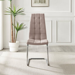 Furniturebox Set Of 2 - Murano Modern Dining Chairs - Cappuccino Faux Leather Chrome Leg Dining Chairs - Kitchen Dining Room Chairs - thumbnail 5