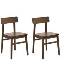 Wyld And Coco Heritage Set Of 2 Dark Brown Rubberwood Dining Chairs - Traditional High Back, Hand-Painted Finish - thumbnail 3