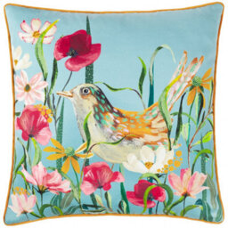 Wylder Nature Marais Bird Meadow Printed Chenille Polyester Filled Cushion