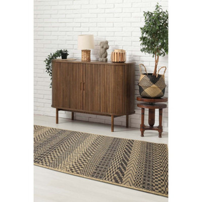 Melrose County Striped Natural Patterned Indoor Non-Slip Medium Area Runner Rug 060/180Cm - image 1