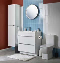 GoodHome Imandra Gloss White Freestanding Bathroom Cabinet (H) 820mm (W) 800mm - thumbnail 6