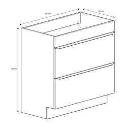 GoodHome Imandra Gloss White Freestanding Bathroom Cabinet (H) 820mm (W) 800mm - thumbnail 4