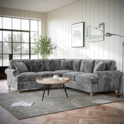 Alfie Charcoal Grey Large 2X2 Corner Sofa For Living Room - Fully Assembled By Roseland Furniture - thumbnail 2