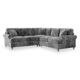 Alfie Charcoal Grey Large 2X2 Corner Sofa For Living Room - Fully Assembled By Roseland Furniture - thumbnail 1