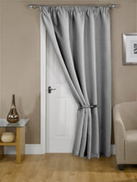 Emma Barclay Cali Blackout Thermal Pencil Pleat Door Curtain, Grey - 46 X 84 Inch Single Panel - thumbnail 2