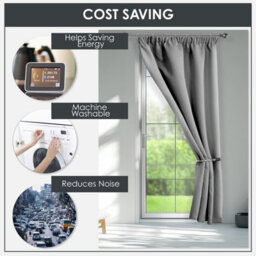 Emma Barclay Cali Blackout Thermal Pencil Pleat Door Curtain, Grey - 46 X 84 Inch Single Panel - thumbnail 6