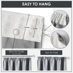 Emma Barclay Cali Blackout Thermal Pencil Pleat Door Curtain, Grey - 46 X 84 Inch Single Panel - thumbnail 9