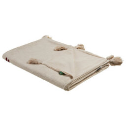 Beliani Blanket Deoghar Cotton 130 X 180 Cm Beige