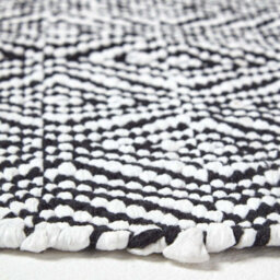 Homescapes Trance Black And White Diamond Pattern Recycled Fibre Rug, 66 X 200 Cm - thumbnail 4