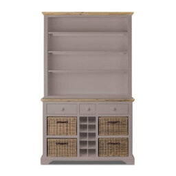 Statement Furniture Florence Truffle Display Cabinet With Shelves, Wine Rack And Storage Baskets