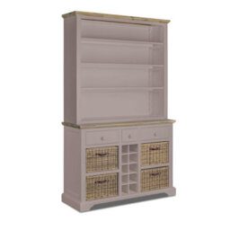 Statement Furniture Florence Truffle Display Cabinet With Shelves, Wine Rack And Storage Baskets - thumbnail 2
