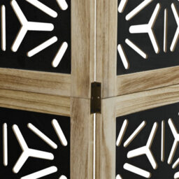 Vidaxl Room Divider 5 Panels Brown And Black Solid Wood Paulownia - thumbnail 7