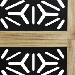 Vidaxl Room Divider 5 Panels Brown And Black Solid Wood Paulownia - thumbnail 6
