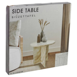 Urbn-Living Urbnliving 40Cm White Round Stone Side Table Coffee End Table - thumbnail 9