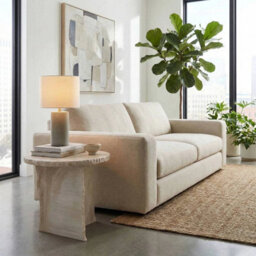 Urbn-Living Urbnliving 40Cm White Round Stone Side Table Coffee End Table - thumbnail 3