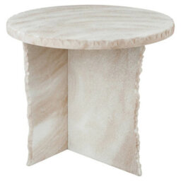 Urbn-Living Urbnliving 40Cm White Round Stone Side Table Coffee End Table - thumbnail 7