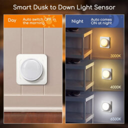 Aigostar Night Light Plug In Walls Kids, 3 Color Adjustable Led For Hallway Landing - thumbnail 4