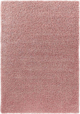 Modern Extra Large Small Soft 5Cm Shaggy Non Slip Bedroom Living Room Carpet Runner Area Rug - Baby Pink 80 X 150 Cm - image 1