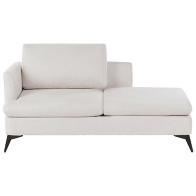 Beliani Left-Hand Chaise Longue Sievoz Fabric Light Beige - image 1
